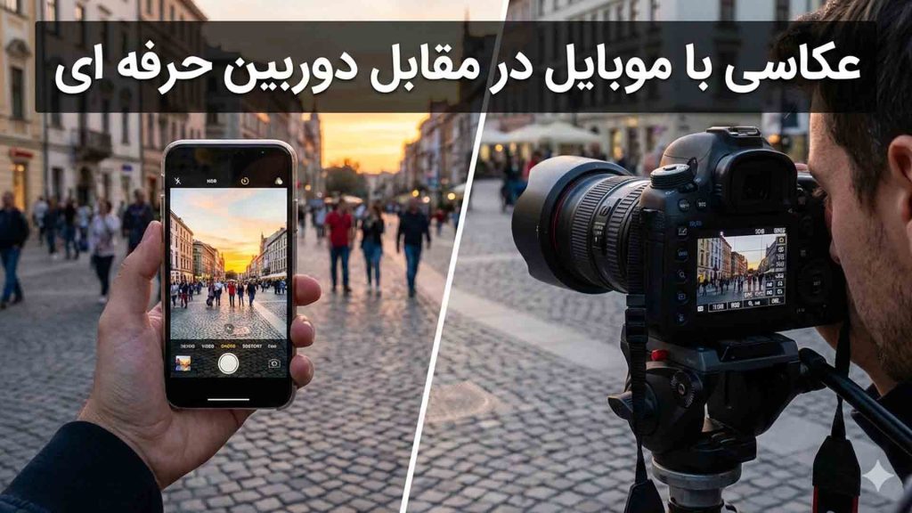 عکاسی با موبایل در مقابل دوربین حرفه‌ ای